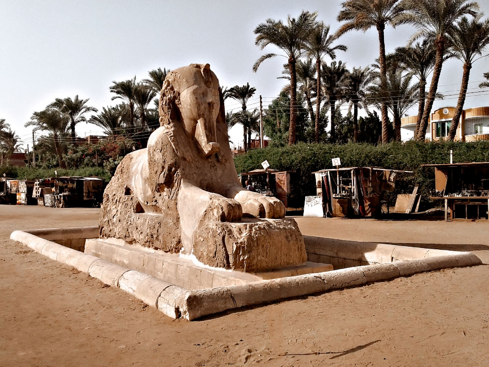 The alabaster sphinx in the garden of the Memphis museum