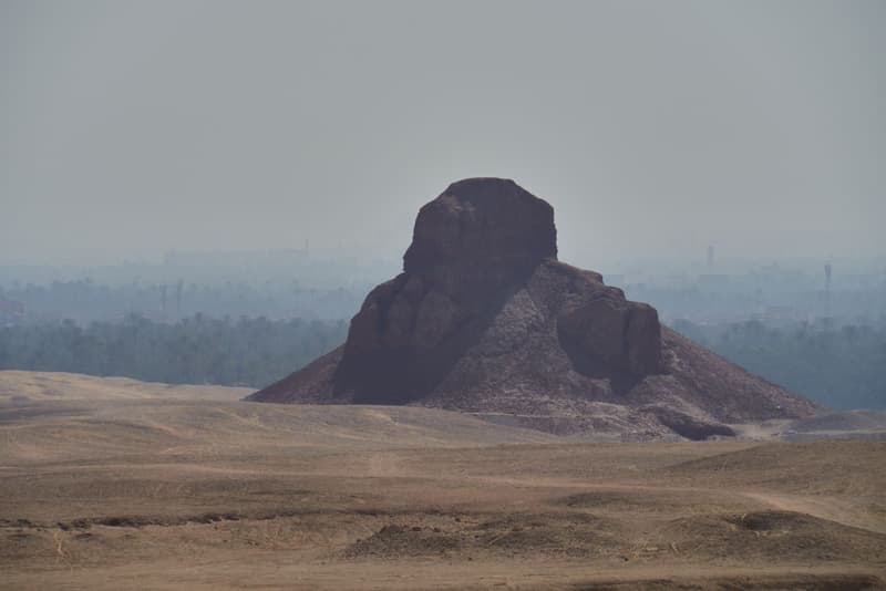 The dark, eroded core of the Black Pyramid of Amenemhat III